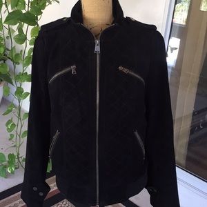 Beautiful black suede bomber jacket